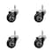 Service Caster 3'' Black Polyurethane Wheel Swivel 7/16'' Grip Ring Stem Caster Set, 4PK SCC-GR20S314-PPUB-BLK-716138-4 - alternate 1